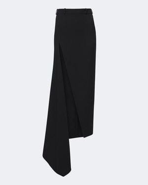 Givenchy Asymmetric Wool Midi Skirt - Black