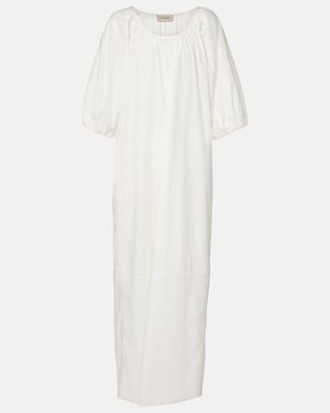 Adriana Degreas Solid Cotton Maxi Dress - White