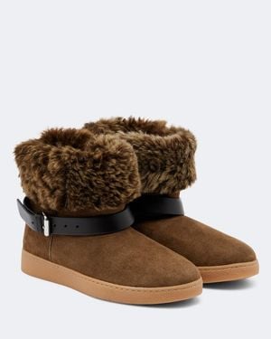 Isabel Marant Ankle Boots Nolyz Aus Veloursleder Mit Shearling - Braun