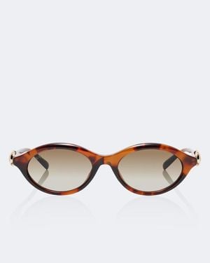 Gucci Runde Sonnenbrille Horsebit - Braun