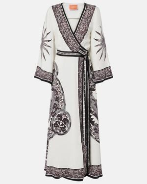 La DoubleJ Printed Wrap Dress - White