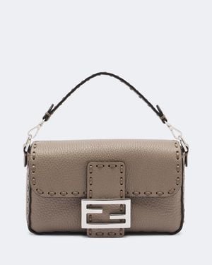 Fendi Henkeltasche Baguette Mini Aus Leder - Mettallic