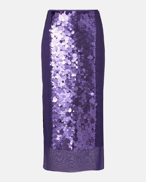 JOSEPH Cambo Sequined Midi Skirt - Purple