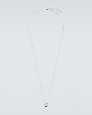 Gucci Collar De Plata De Ley Con Gg - Blanco