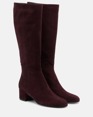 Gianvito Rossi Joelle Suede Knee-High Boots - Red
