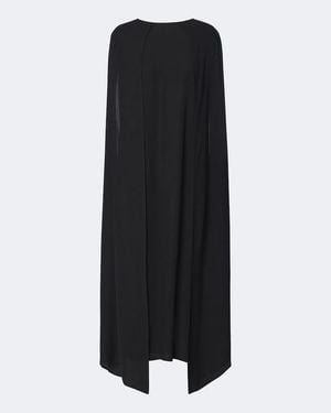 Plan C Vestido Midi Con Capa - Negro