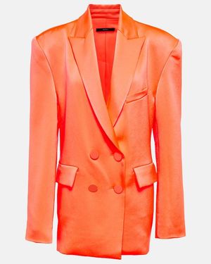 Alex Perry Wells Crepe Satin Blazer - Orange