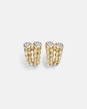 Marina B Pendientes Trisolina De Oro De 18 Ct Con Diamantes - Blanco