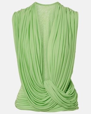 Christopher Esber Ripple Draped Jersey Top - Green
