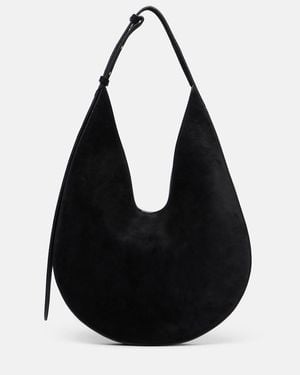 Aesther Ekme Medium Suede Shoulder Bag - Black