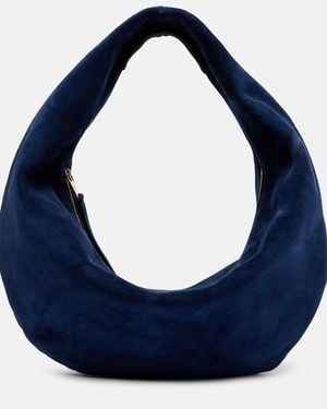 KHAITE Olivia Medium Suede Shoulder Bag - Blue