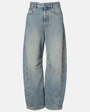 Loewe Anagram Barrel-Leg Jeans - Blue