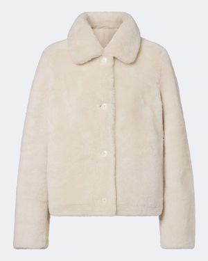 Yves Salomon Shearling Jacket - Natural