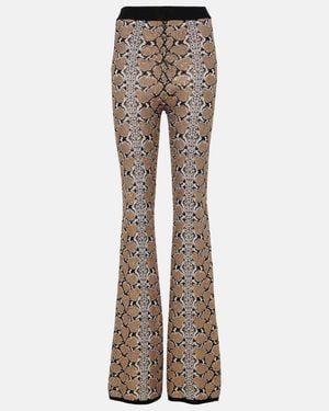 Balmain Snake-Print Flared Pants - Multicolor