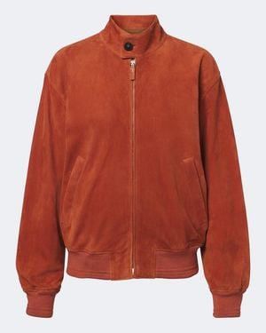 Tod's Suede Bomber Jacket - Red