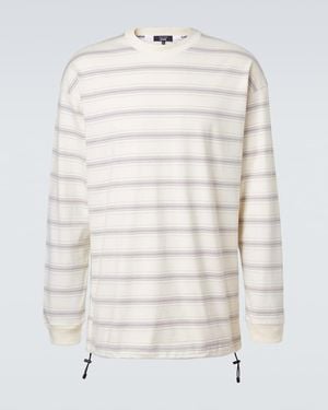 Comme des Garçons Striped Cotton Jersey T-Shirt - White
