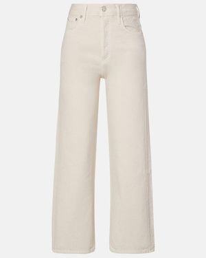 Agolde Jeans Anchos Cropped Ren De Tiro Alto - Neutro