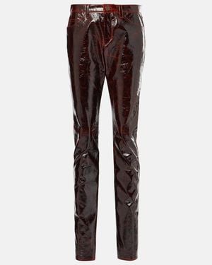 Isabel Marant Lovis Cotton-Blend Slim Trousers - Brown