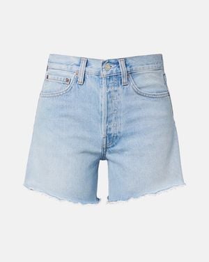 Agolde Shorts Parker Long De Denim - Azul