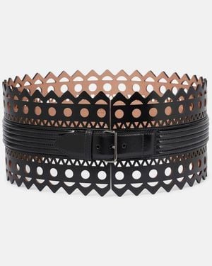 Alaïa Leather Corset Belt - Black