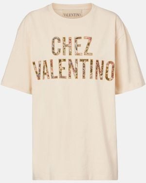 Valentino Chez Cotton Jersey T-Shirt - Natural