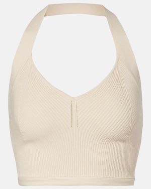 Wardrobe NYC Knitted Cotton Crop Top - White