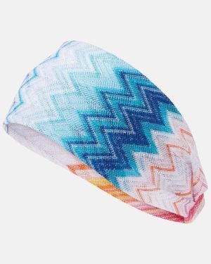Missoni Stirnband Aus Haekelstrick - Blau
