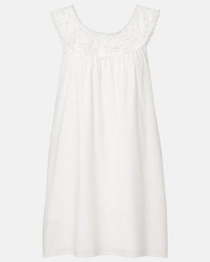 Posse Salma Embroidered Cotton Minidress - White