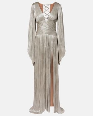 Maria Lucia Hohan Alana Pleated Silk Tulle Gown - Natural