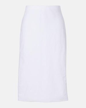 Vince Easy Linen-Blend Midi Skirt - White