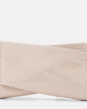 Christian Louboutin Loubitwist Small Strass Clutch Bag - Natural