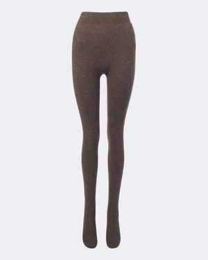 Nour Hammour Whit Cashmere And Wool Tights - Brown