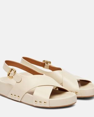 Chloé Mae Leather Sandals - Natural