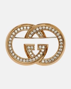 Gucci Broche Con Gg Adornado - Metálico