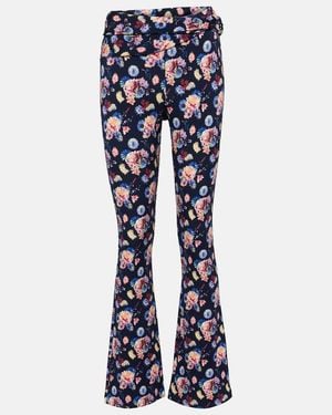 Rabanne Floral High-Rise Trousers - Blue