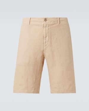 Fedeli Linen Bermuda Shorts - Natural
