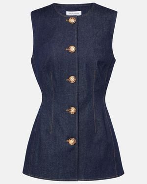 Veronica Beard Jessup Cotton-Blend Vest - Blue