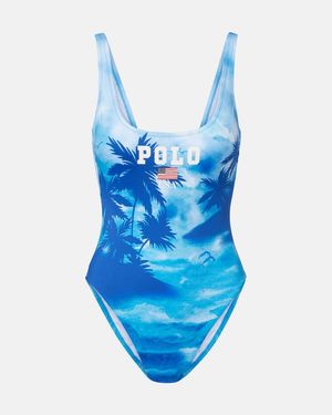 Polo Ralph Lauren Printed Swimsuit - Blue