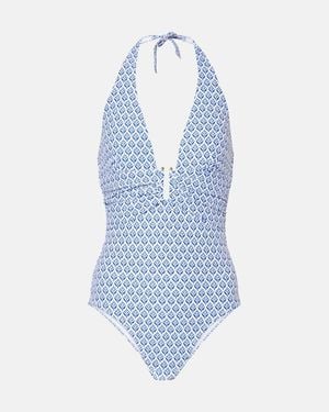 Heidi Klein Bedruckter Badeanzug Cape Cod - Blau