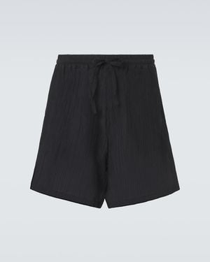 Umit Benan Julian Linen And Cotton Shorts - Black
