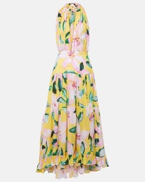 Alexandra Miro Marie Rose Floral Cotton Midi Dress - White