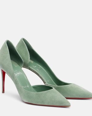 Christian Louboutin Iriza 85 Suede Court Shoes - Green