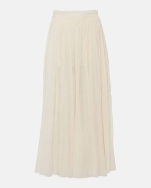 TOTEME Plisse Cotton-Blend Maxi Skirt - Natural