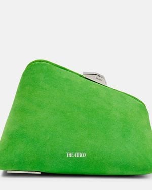 The Attico Midnight Suede Leather Clutch - Green