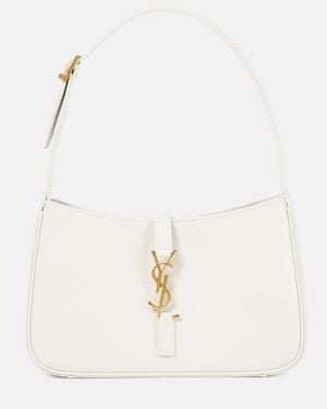 Saint Laurent Le 5 À 7 Mini Leather Shoulder Bag - White