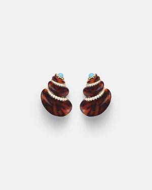 Yvonne Léon Coquillage 9Kt Earrings With Diamonds And - White