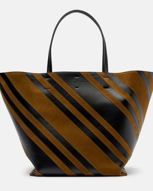 Phoebe Philo Basket Cabas Leather And Suede Tote Bag - Black