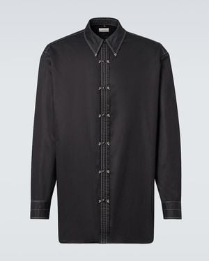 Lemaire Embellished Cotton Satin Shirt - Blue
