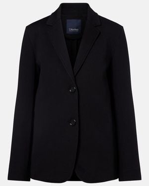 Max Mara Matollo Cotton-Blend Jersey Blazer - Black