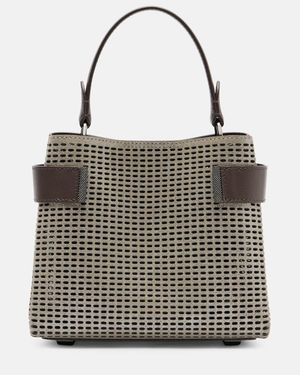 Brunello Cucinelli Essence Small Leather Top-Handle Bag - Black